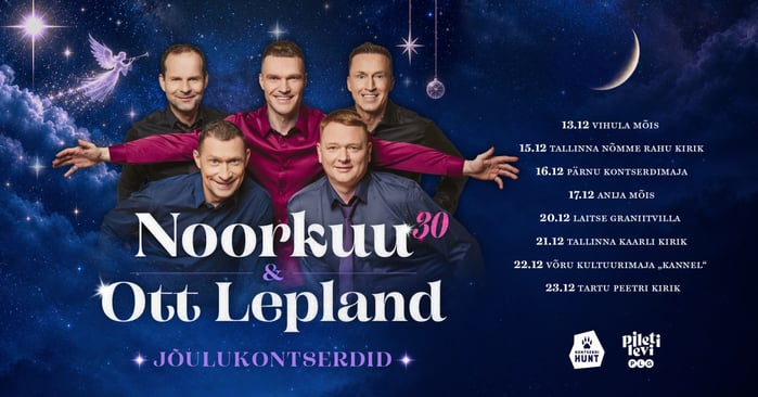Noorkuu 30 ja Ott Lepland – Jõulukontsert / sooduspiletid saadaval kuni 15. oktoobrini!
