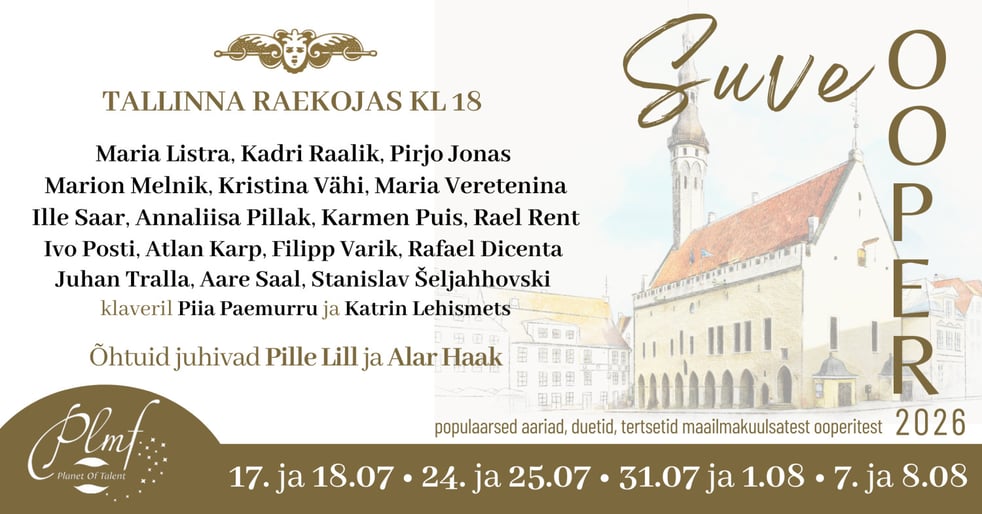 Juba järgmisel nädalal rõõmustab publikut Suveooper kontsert-etendustega Tallinna Raekojas